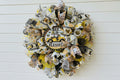 Bee Blessed Gnome Truck Mesh Wreath for Front Door | Whimsical Spring Summer Door Decor