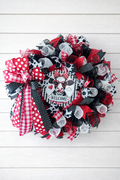 Cow Welcome Wreath | Farmhouse Red Black White Front Door Decor