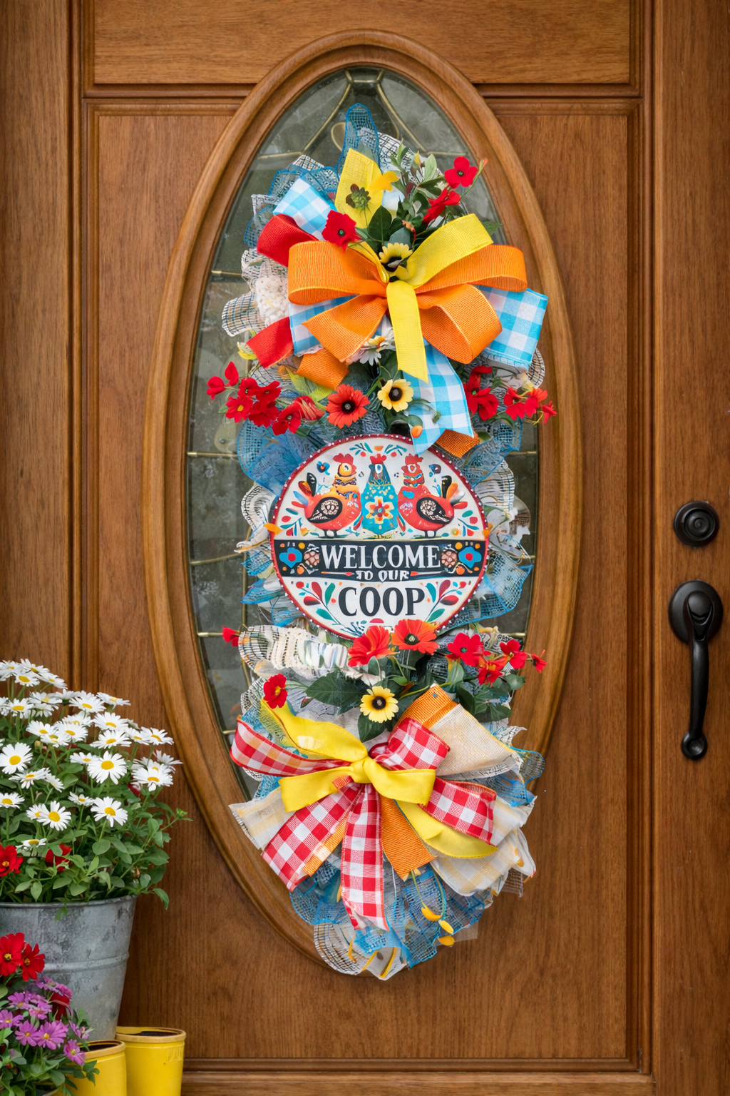 Welcome to Our Coop Chicken Door Swag | Everyday Farmhouse Door Decor