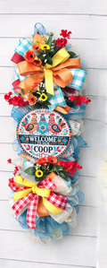 Welcome to Our Coop Chicken Door Swag | Everyday Farmhouse Door Decor
